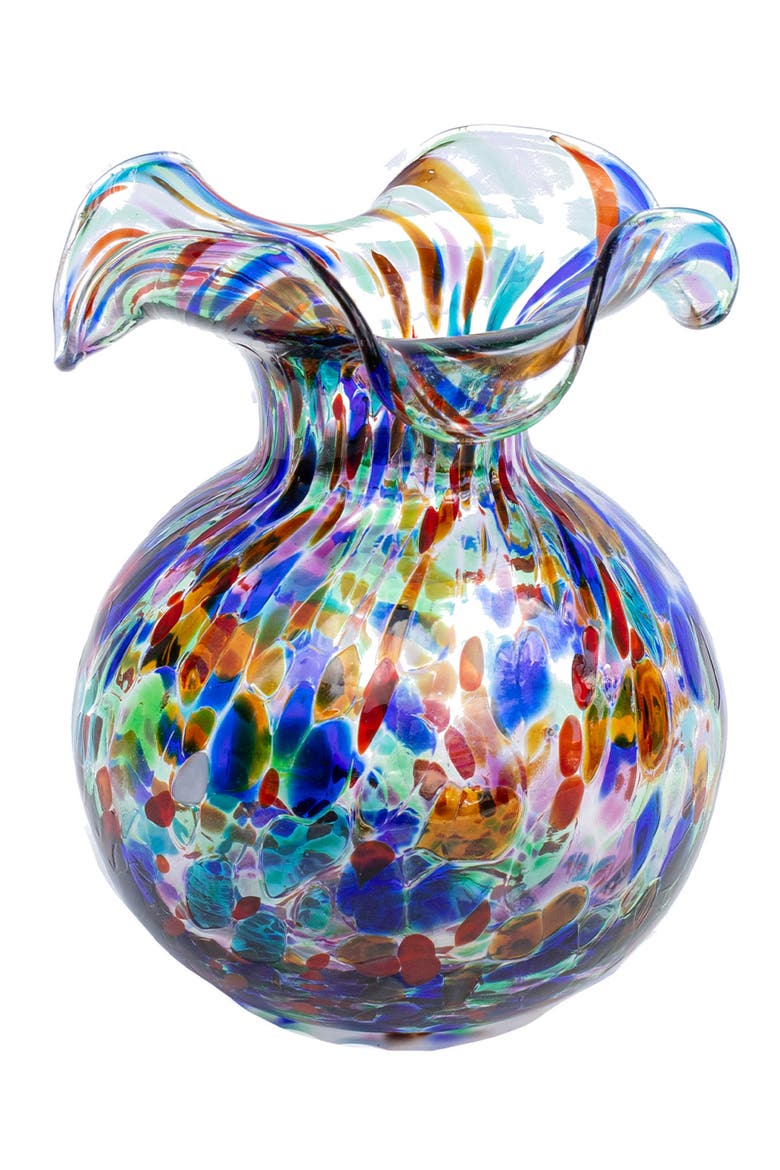 Hibiscus Glass Carnevale Bud Vase, Main, color, MULTI