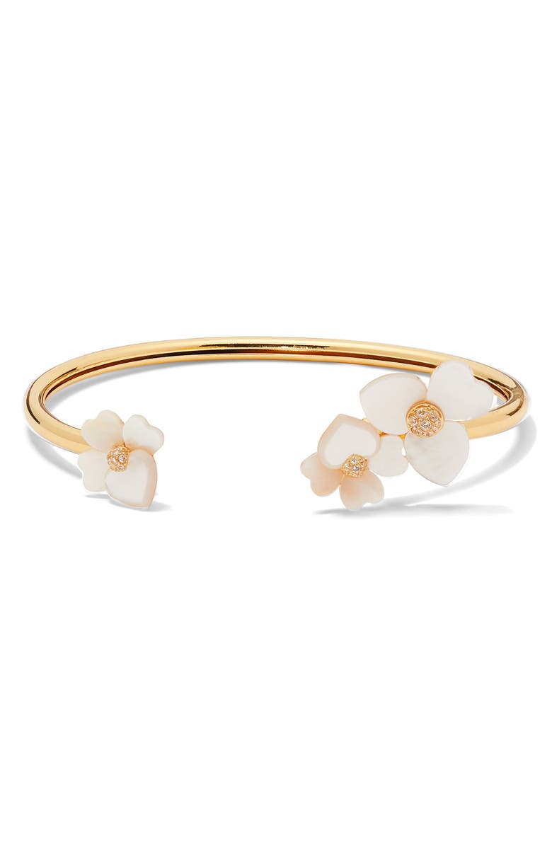 Kate Spade New York precious pansy flex cuff, Main, color, 