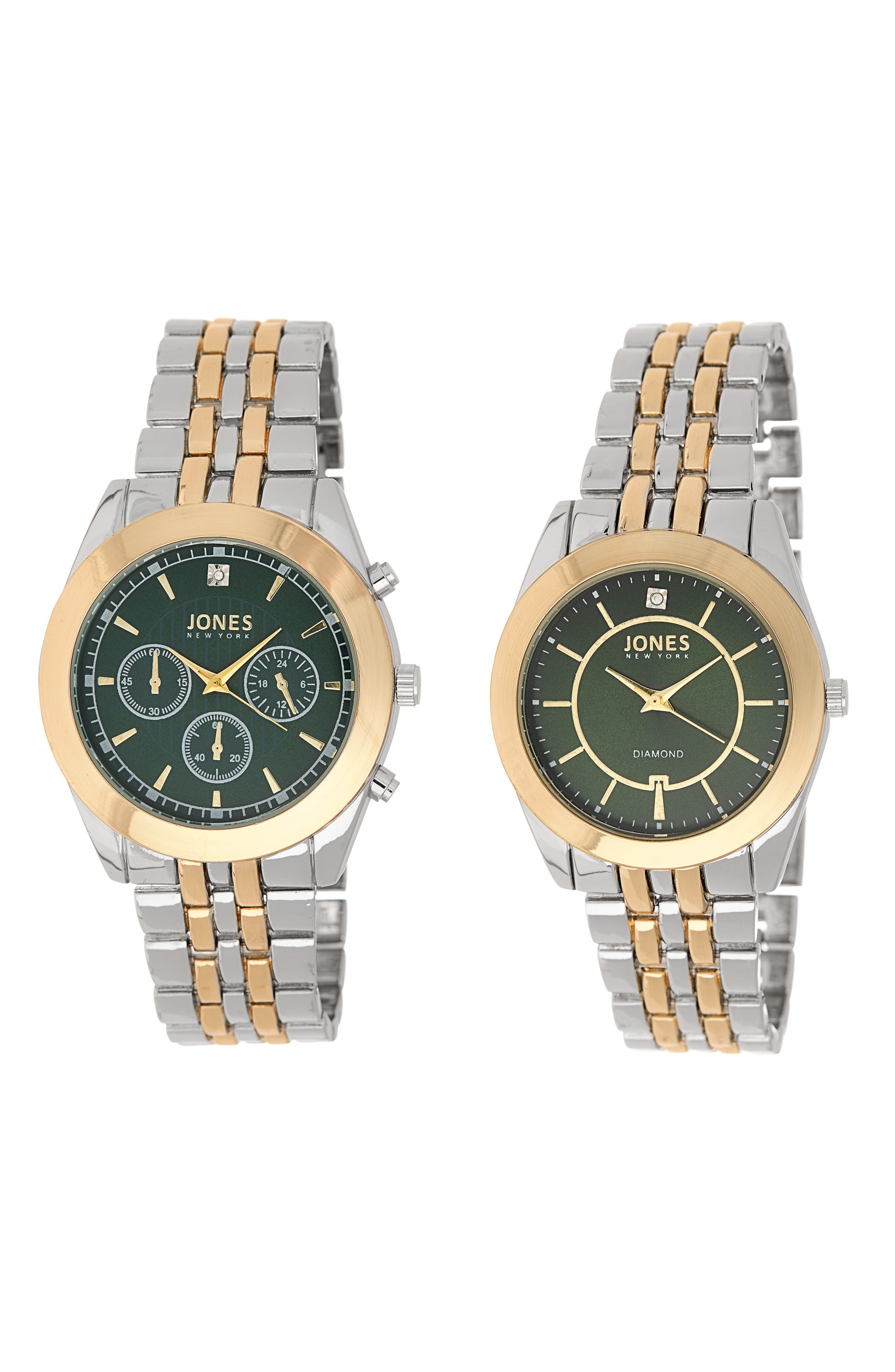 Jones New York Two-Piece Diamond Accent Bracelet Watch His & Hers Set