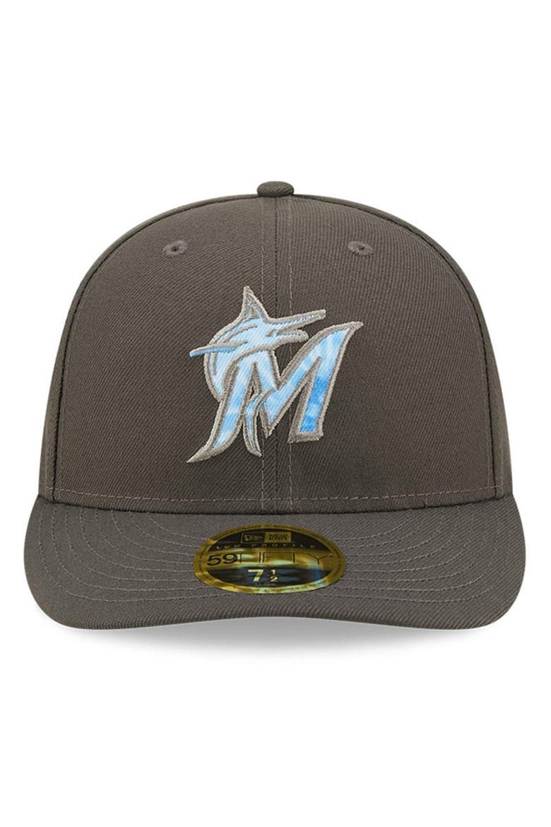 Men's New Era Graphite Miami Marlins 2022 Father's Day On-Field Low Profile 59FIFTY Fitted Hat, Alternate, color, Graphite