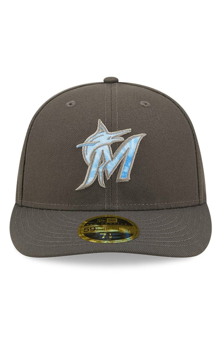 New Era Men's New Era Graphite Miami Marlins 2022 Father's Day On-Field Low Profile 59FIFTY Fitted Hat, Alternate, color, 