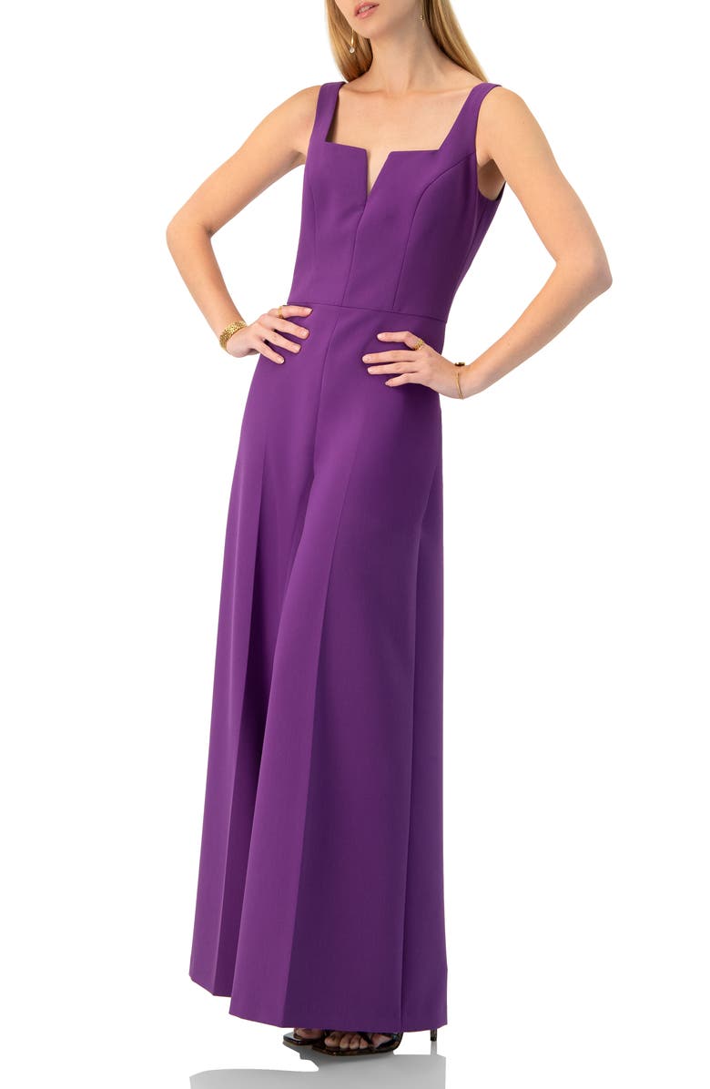 IVONNE Wide-Leg Jumpsuit with Classic Strap and Squared Neck, Alternate, color, Purple