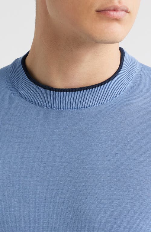 Jack Victor Drummond Tipped Combed Cotton Sweater In Blue