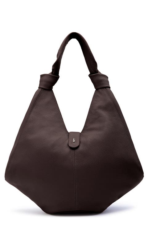 Large Nelli Pebble Leather Hobo Bag