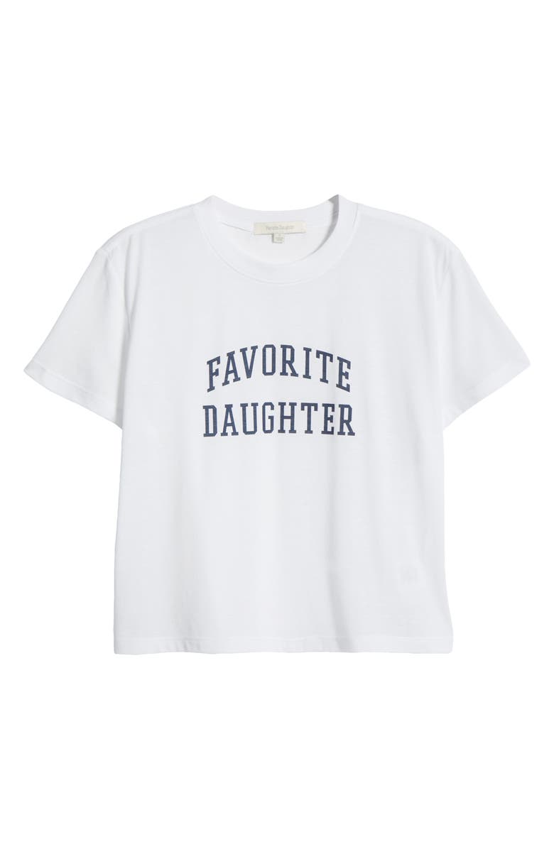 Favorite Daughter Cropped Collegiate Tee, Alternate, color, White