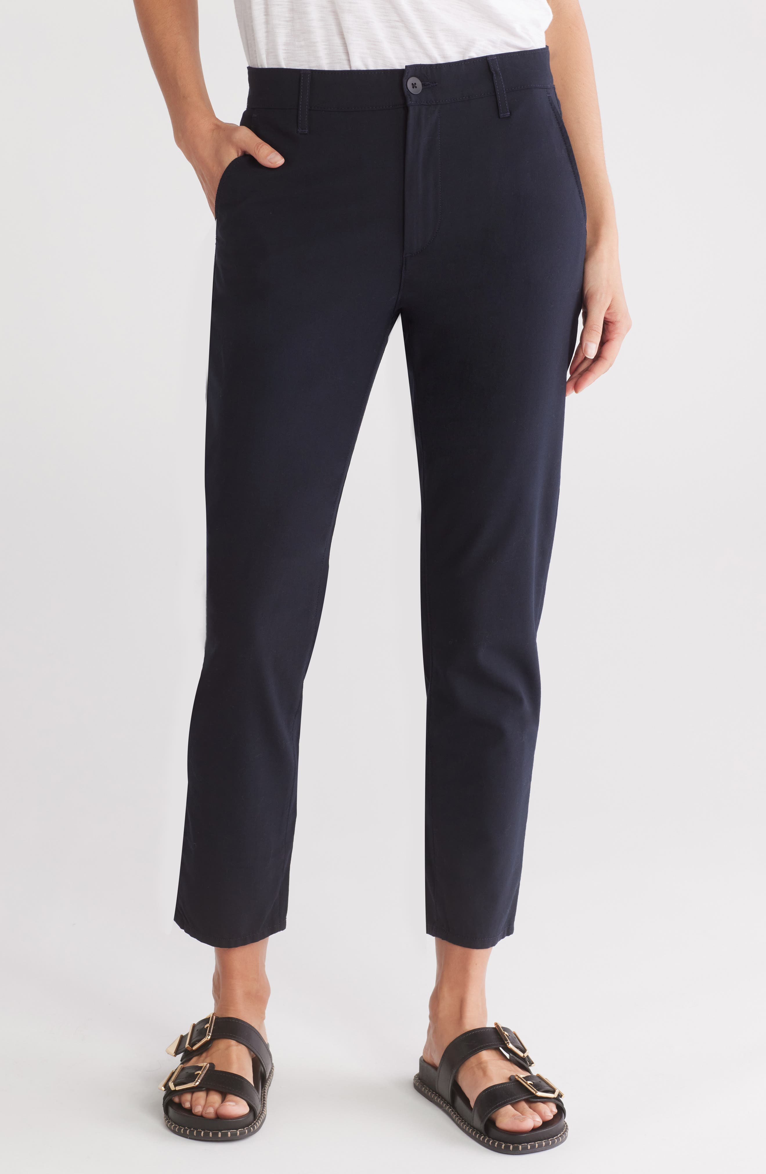 AG Caden High Waist Stretch Crop Slim Straight Leg Pants