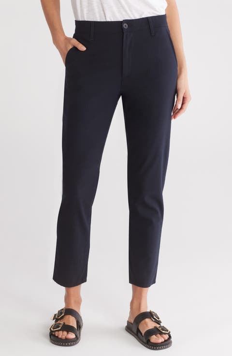 Caden High Waist Stretch Crop Slim Straight Leg Pants