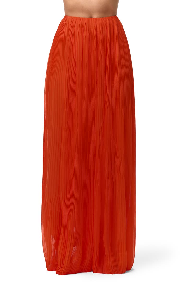 Naked Wardrobe Plissé Wide Leg Pants, Main, color, Tangerine