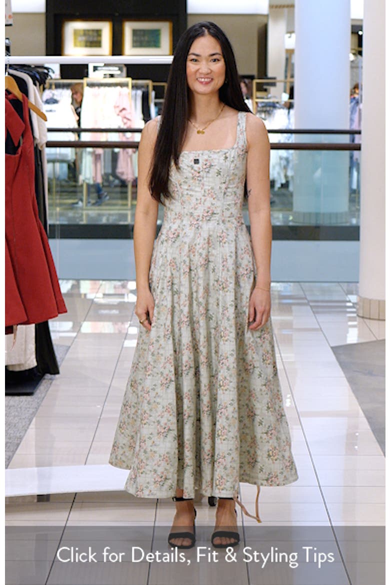 Mariabella Lace-Up Stretch Cotton Midi Dress video