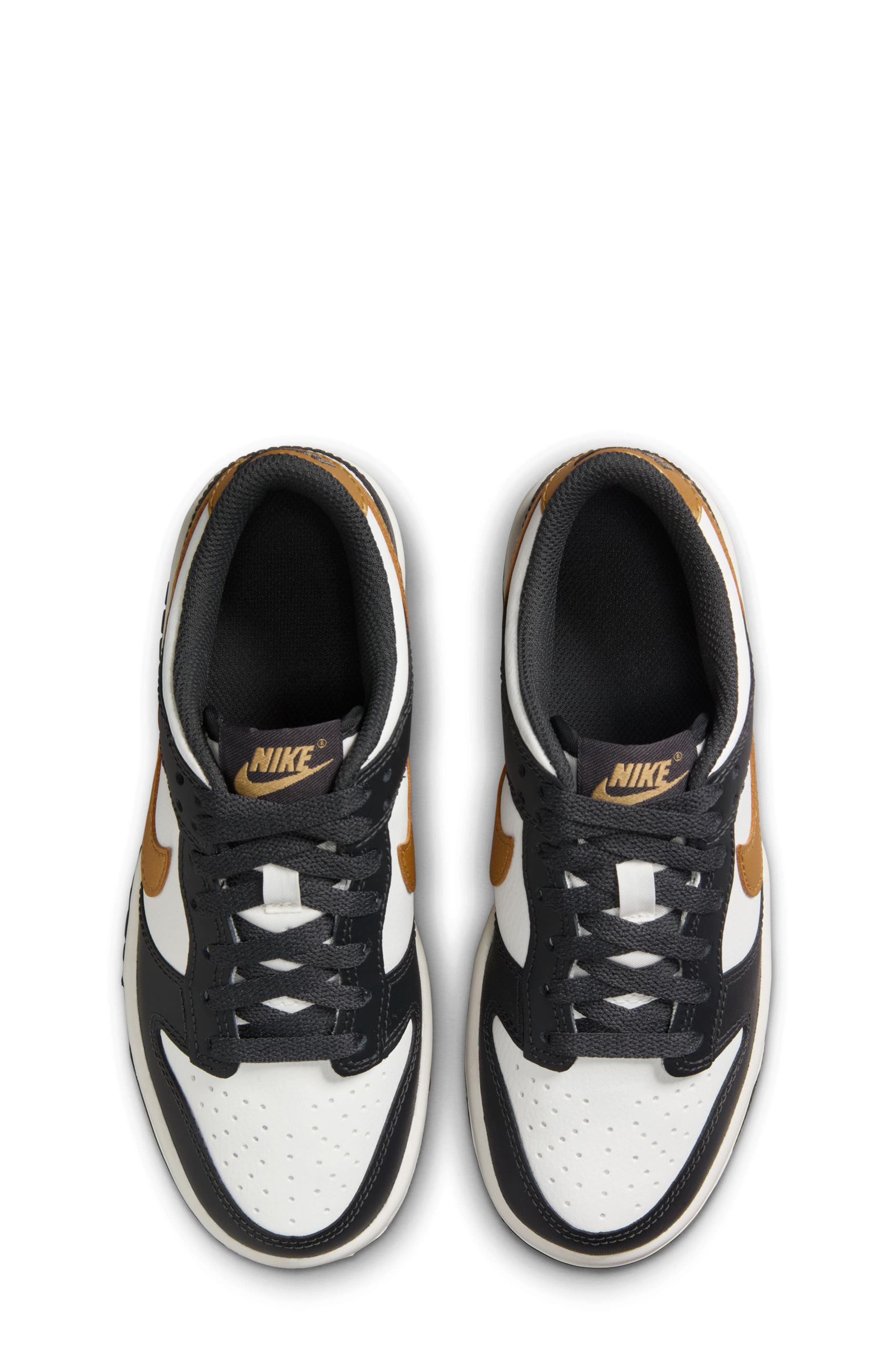 Nike Kids' Dunk Low Top Sneaker, Alternate, color, White/ Metallic Gold