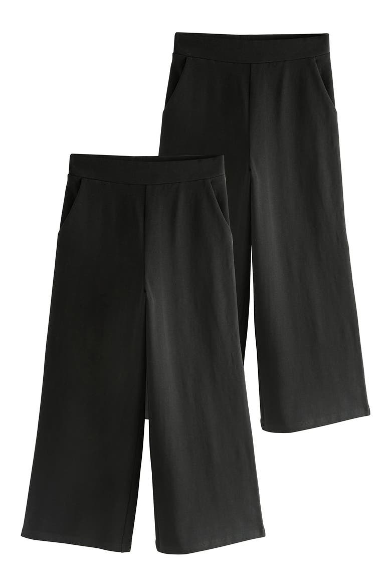Kids' 2-Pack Pull-On Wide Leg Pants, Alternate, color, BLACK
