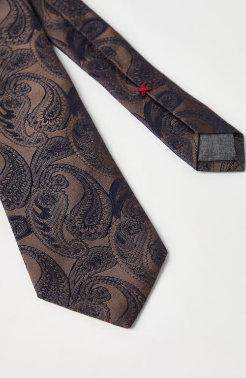 Brunello Cucinelli Paisley Silk Tie In Pink
