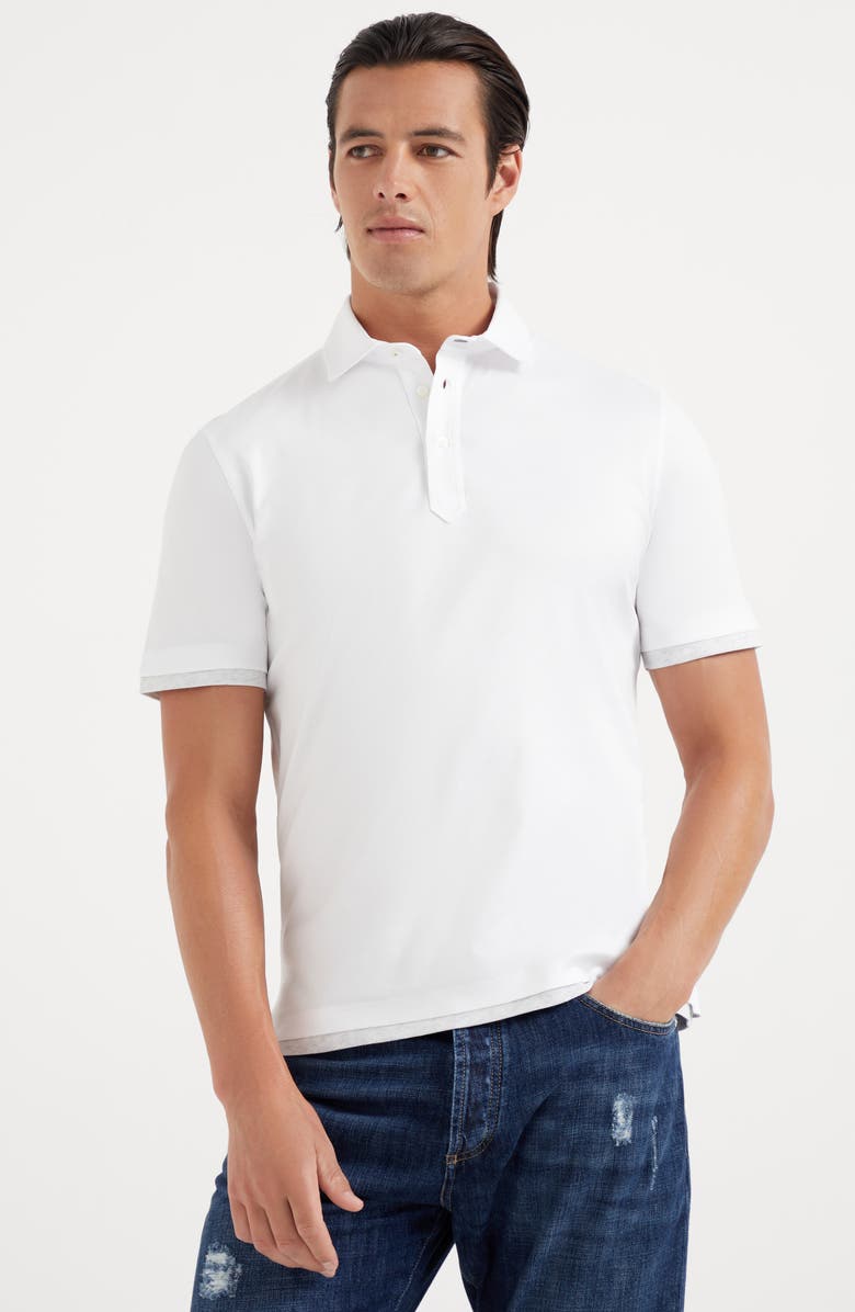 Brunello Cucinelli Polo with faux-layering, Alternate, color, 