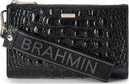 Brahmin Adia Croc Embossed Leather Wristlet