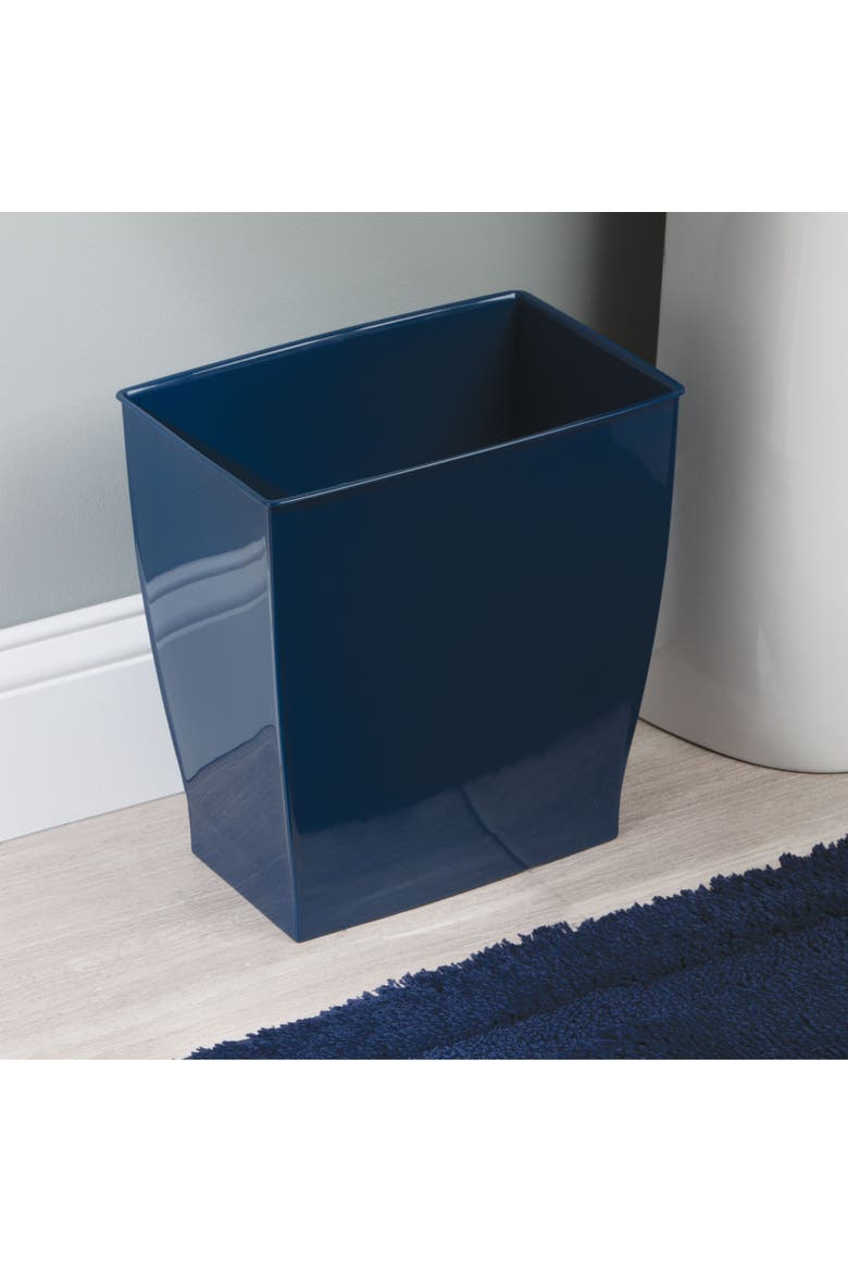 Rectangular Trash Can, 2.5 Gallon / 9.5 Liter, 4-Pack, Navy, Made in USA, Alternate, color, Navy