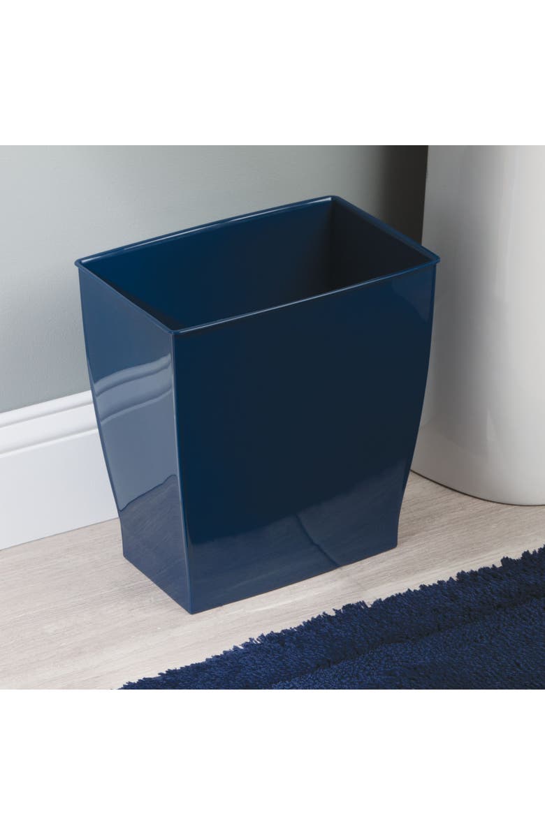 Mono Rectangular Trash Can, 2.5 Gallon / 9.5 Liter, 4-Pack, Navy, Made in USA, Alternate, color, Navy