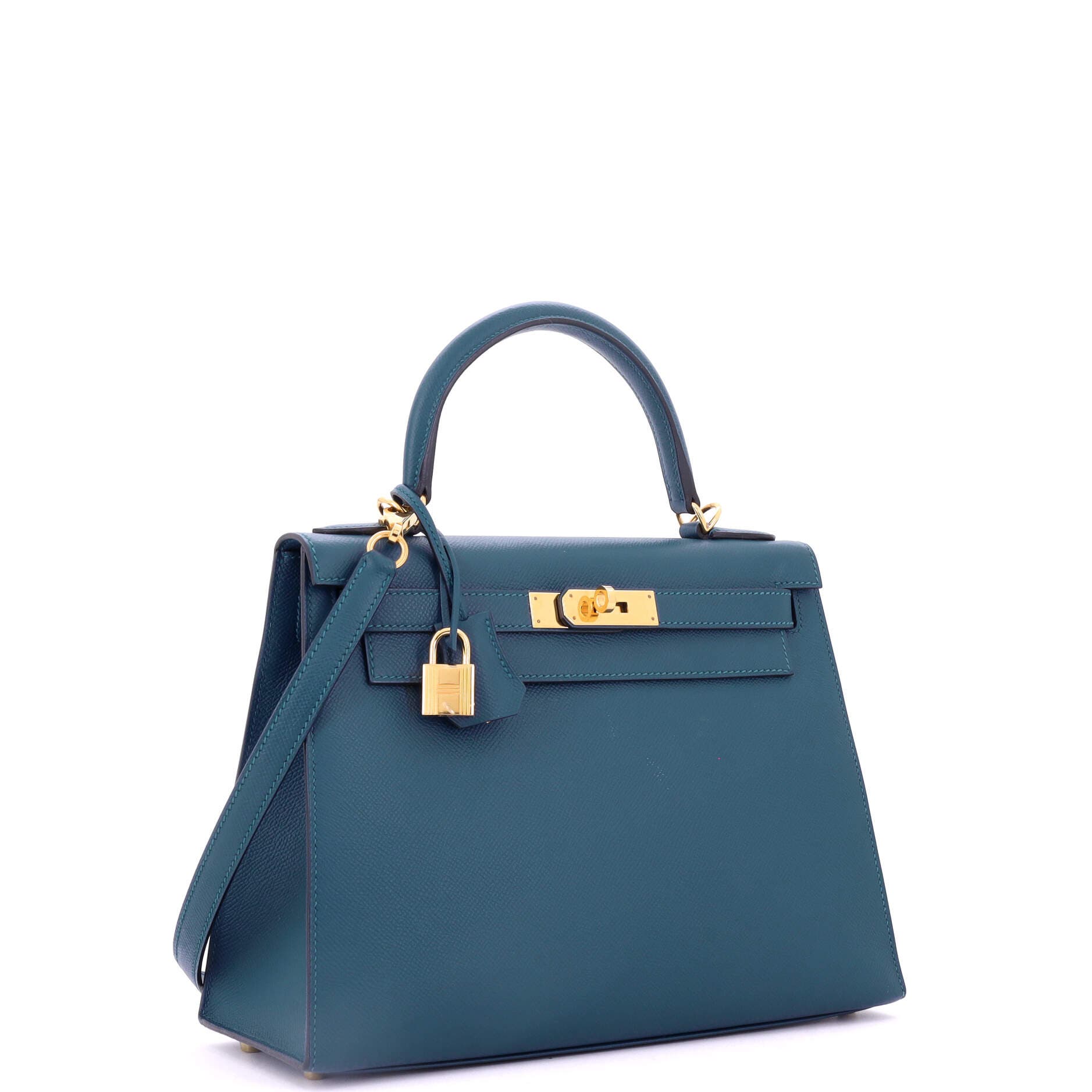 Pre-Owned Hermes Kelly Handbag Blue Epsom with Gold Hardware 28, Alternate, color, Colvert