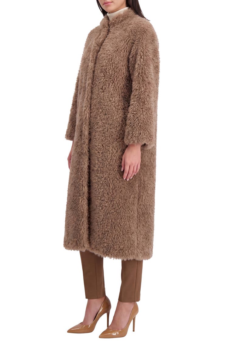 Fur-Free Cashmere Goat (Faux Fur) Coat, Alternate, color, TAUPE
