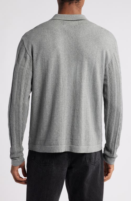 Native Youth Hemmings Jacquard Stripe Button-up Knit Top In Grey