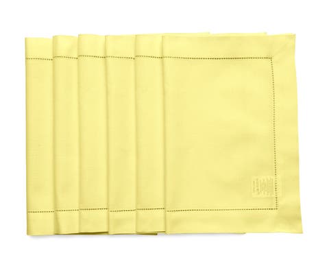 Cotton Linen Hemstitch Placemats - Set of 6