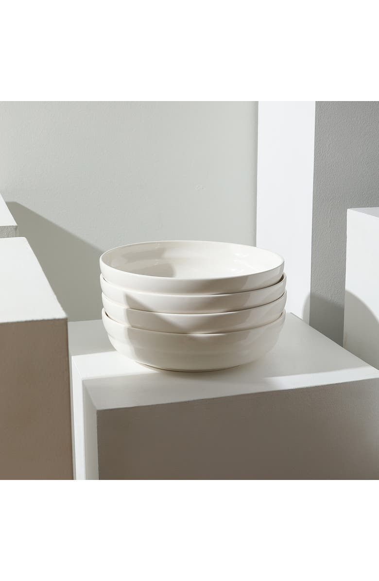Stone Lain Virtuo Porcelain 4-Piece Pasta Bowl Set, Alternate, color, White