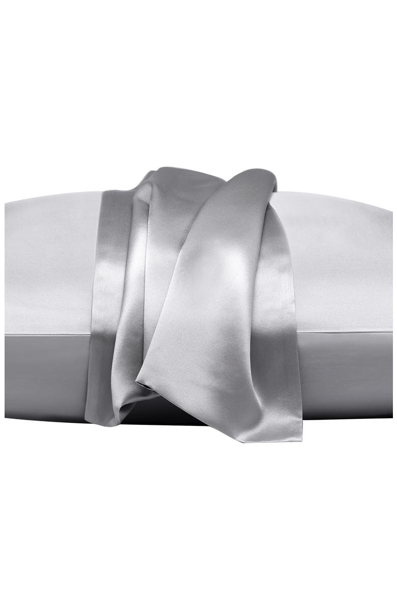 Silk Pillowcase & Eye Mask Beauty Bundle, Alternate, color, SILVER