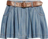 Ramy Brook Owen Belted Chambray Miniskirt