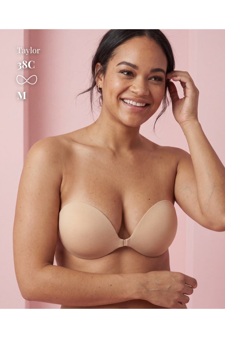 Strapless Backless Adhesive Push-Up Bra, Alternate, color, Nude