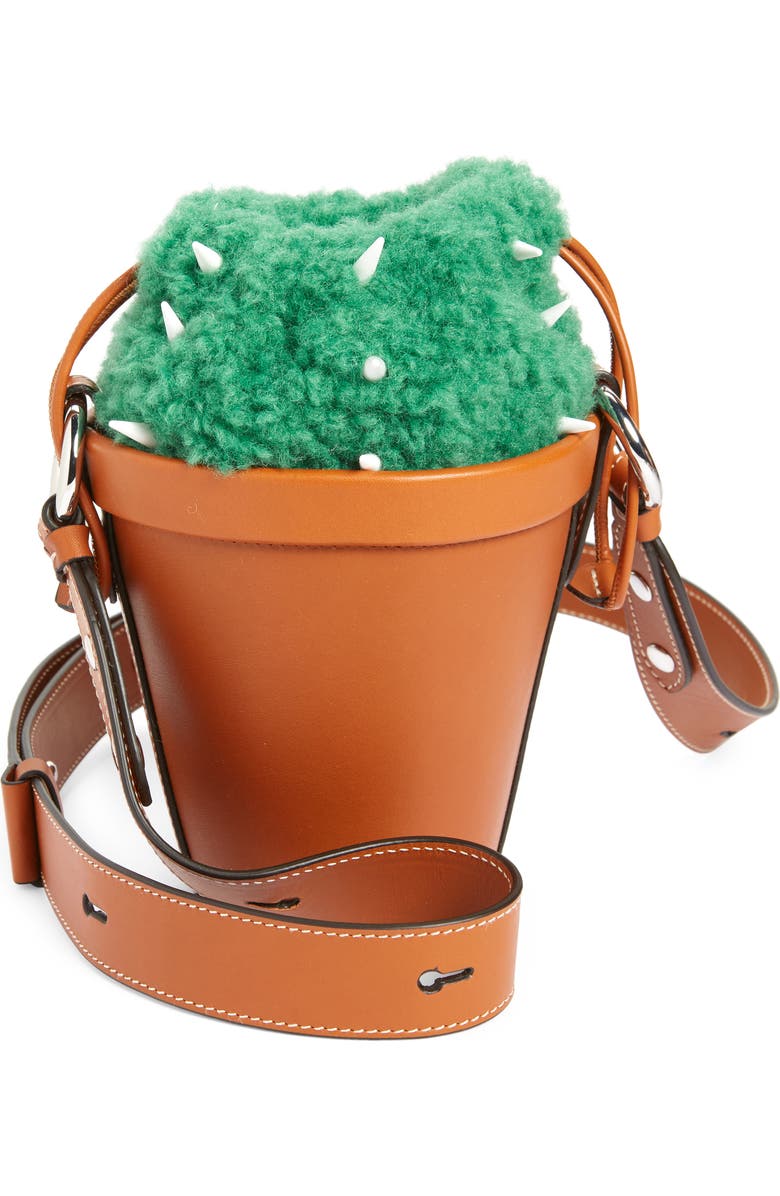Maison Margiela Cactus Leather & Faux Fur Bucket Bag, Main, color,
