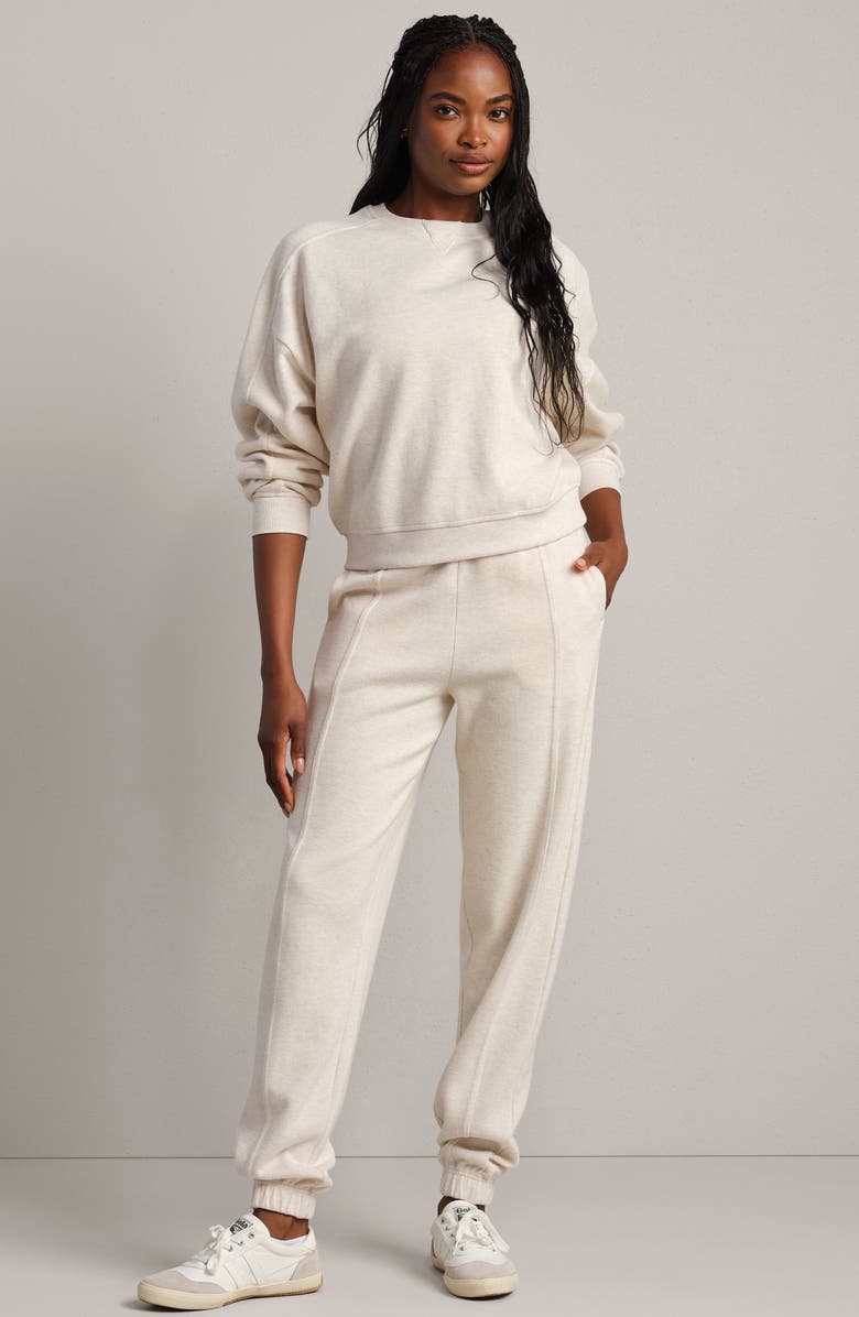 Rhone Signature Crewneck Cotton Blend Rib Sweatshirt, Alternate, color, Oatmeal Heather