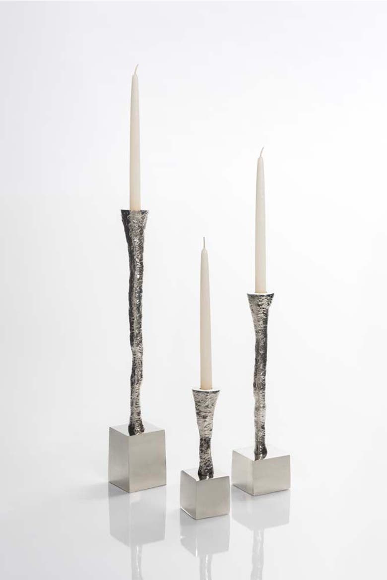 Nest Candle Holder, Alternate, color, Nickel
