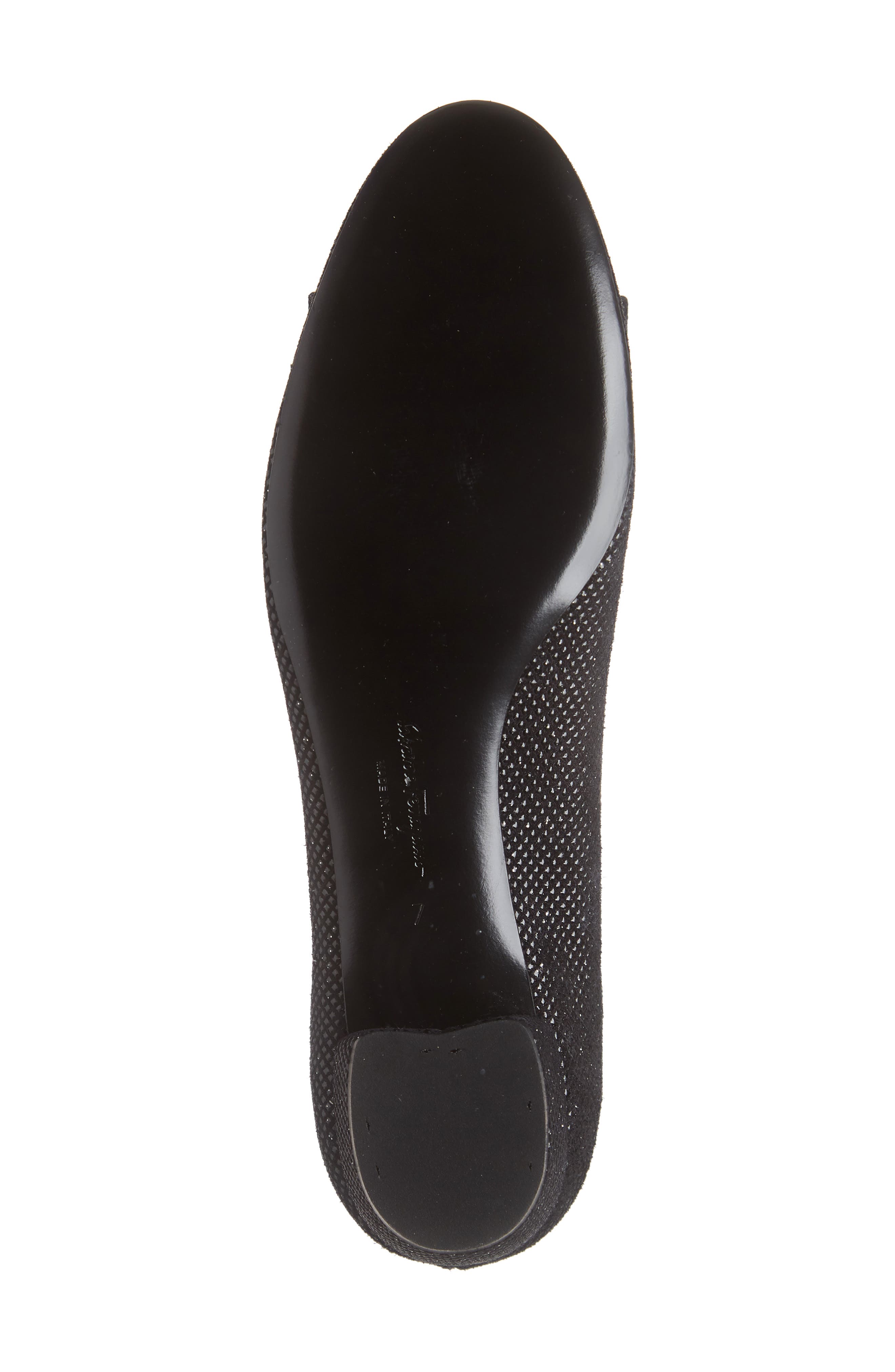 Salvatore Ferragamo Vara Glitter Pump, Alternate, color, BLACK
