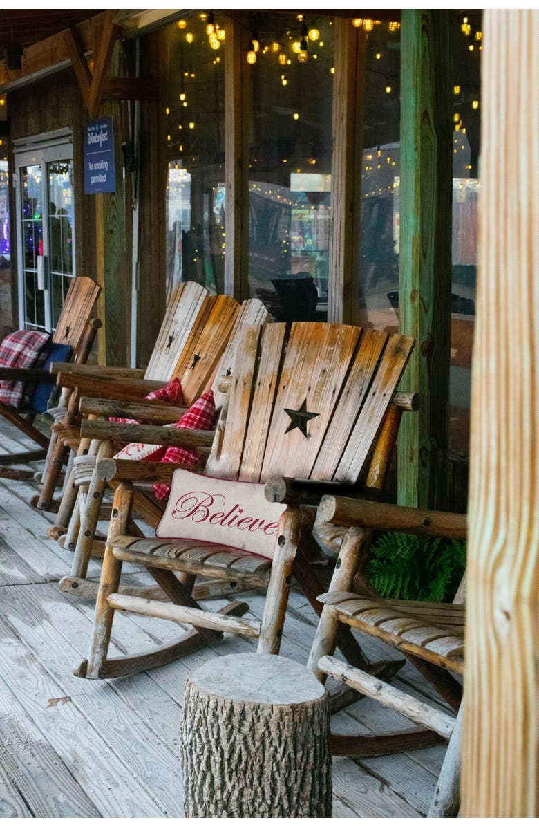 C&F Home "Believe" Cursive Script Cotton Blend Christmas Mini Accent Pillow 10" x 18.5", Alternate, color, Brown