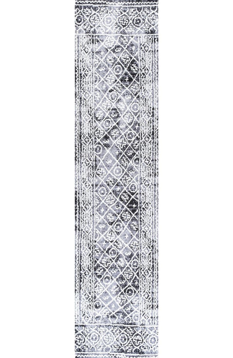 JONATHAN Y Iften Moroccan Geometric Distressed Area Rug, Main, color, Ivory/Black