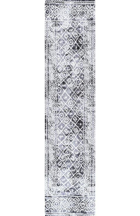 Iften Moroccan Geometric Distressed Area Rug