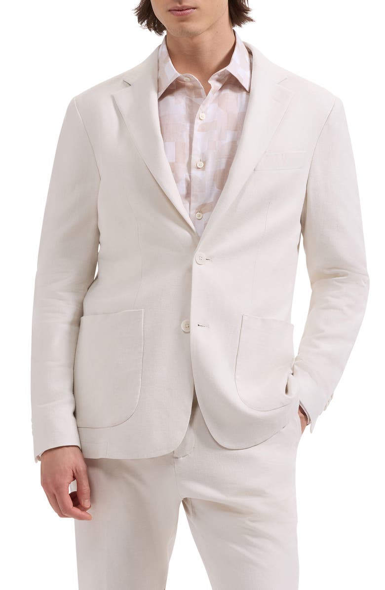 Bugatchi Aerolinen Linen Blend Sport Coat, Main, color, Ivory
