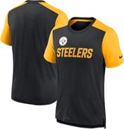 Nike Men's Nike Heathered Black/Heathered Gold Pittsburgh Steelers Color Block Team Name T-Shirt