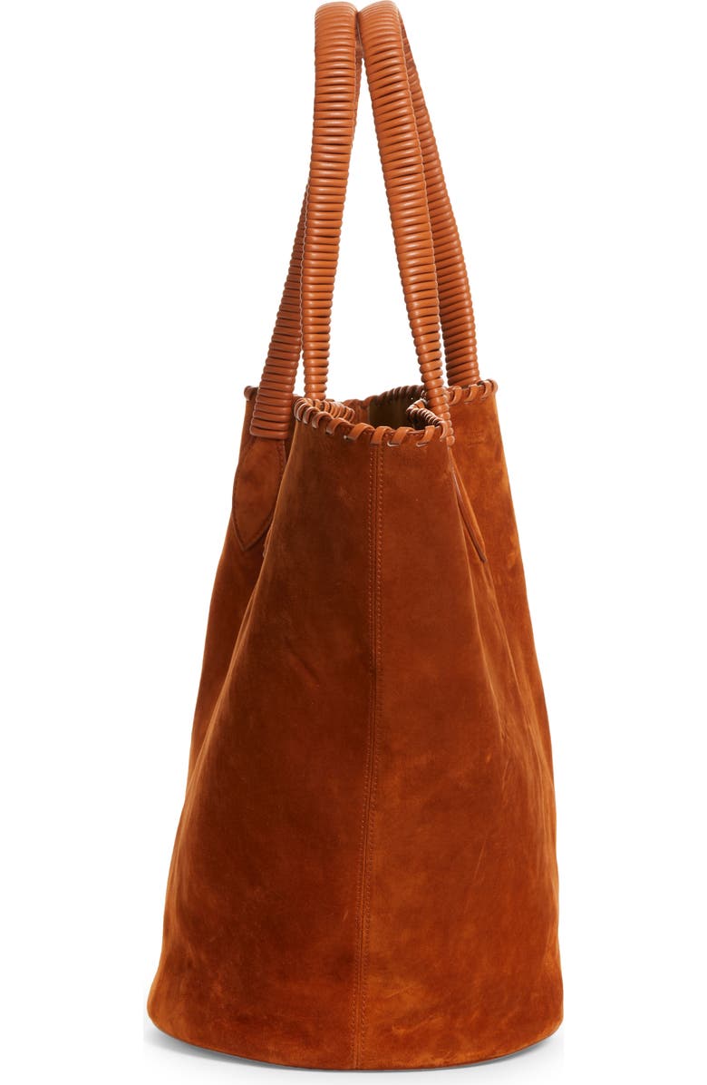 Khaite The Osa Whipstitch Suede Tote, Alternate, color,