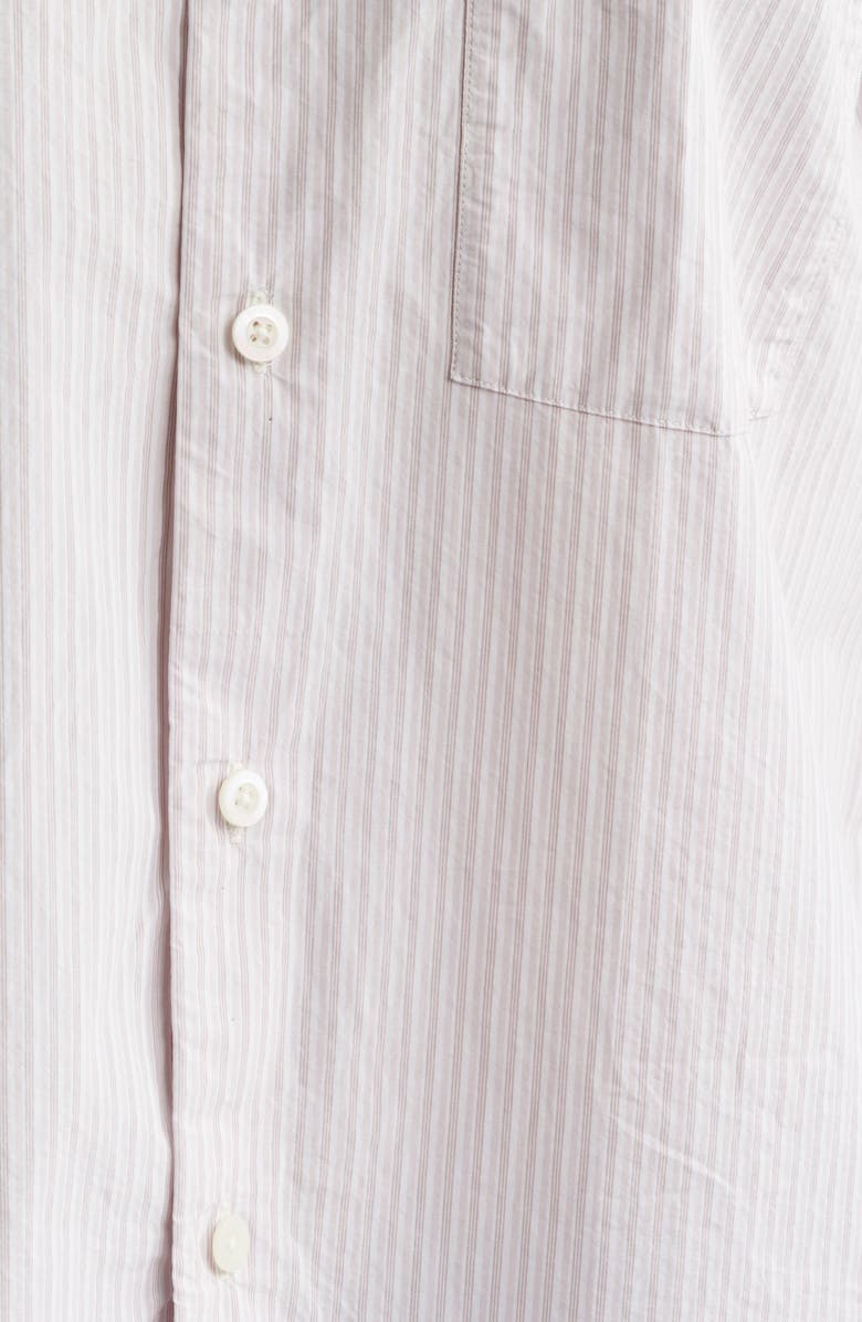 Madewell Mini Shirting Stripe Short Sleeve Cotton Poplin Shirt, Alternate, color, Mini Shirting Stripe