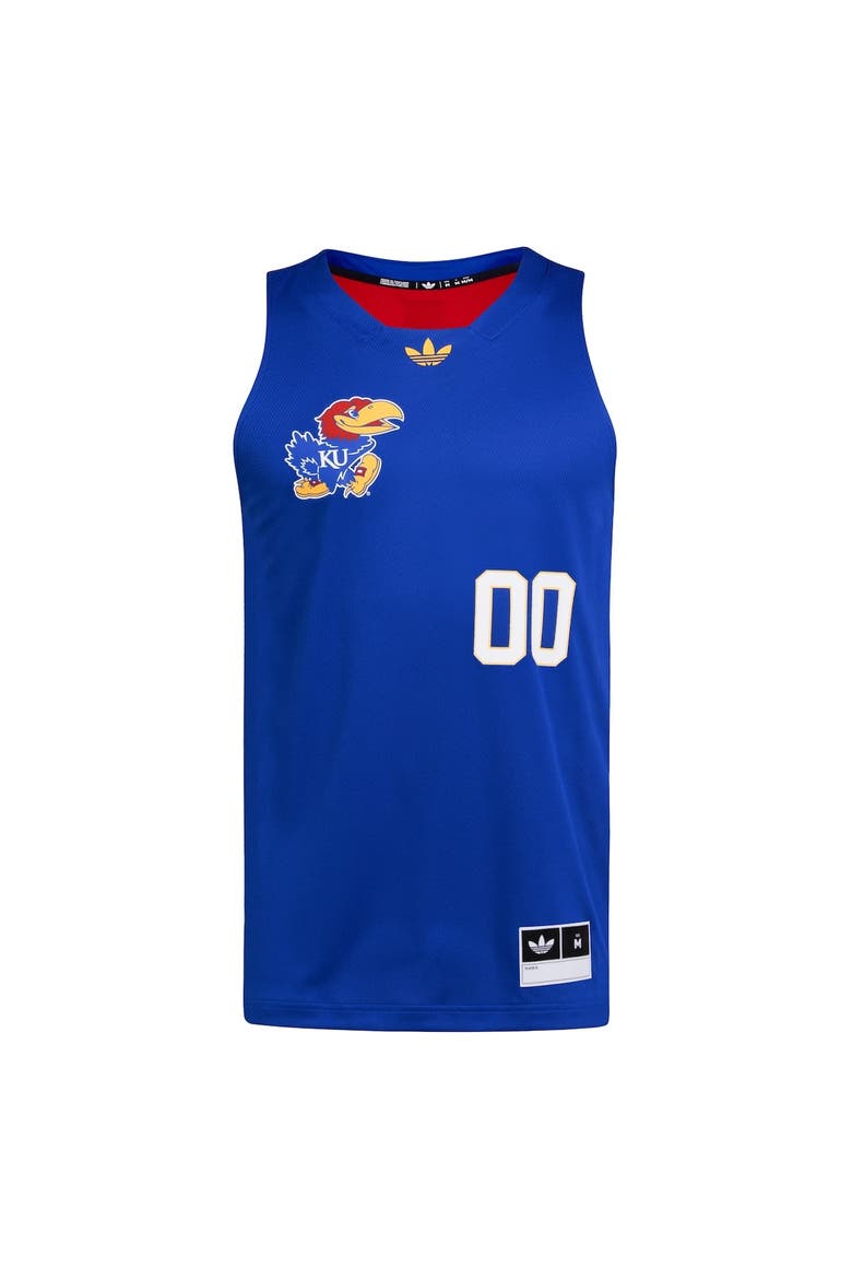 Men's adidas #00 Royal/Red Kansas Jayhawks Black History Month Basketball Jersey, Alternate, color, Royal