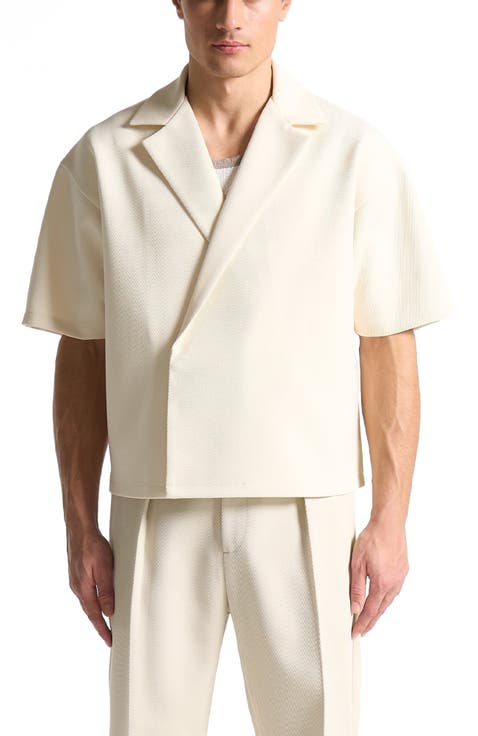 Abel Boxy Twill Double Breasted Shirt