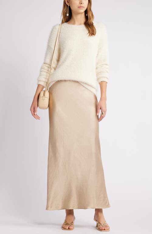 Open Edit Bias Cut Maxi Skirt In Beige Hummus