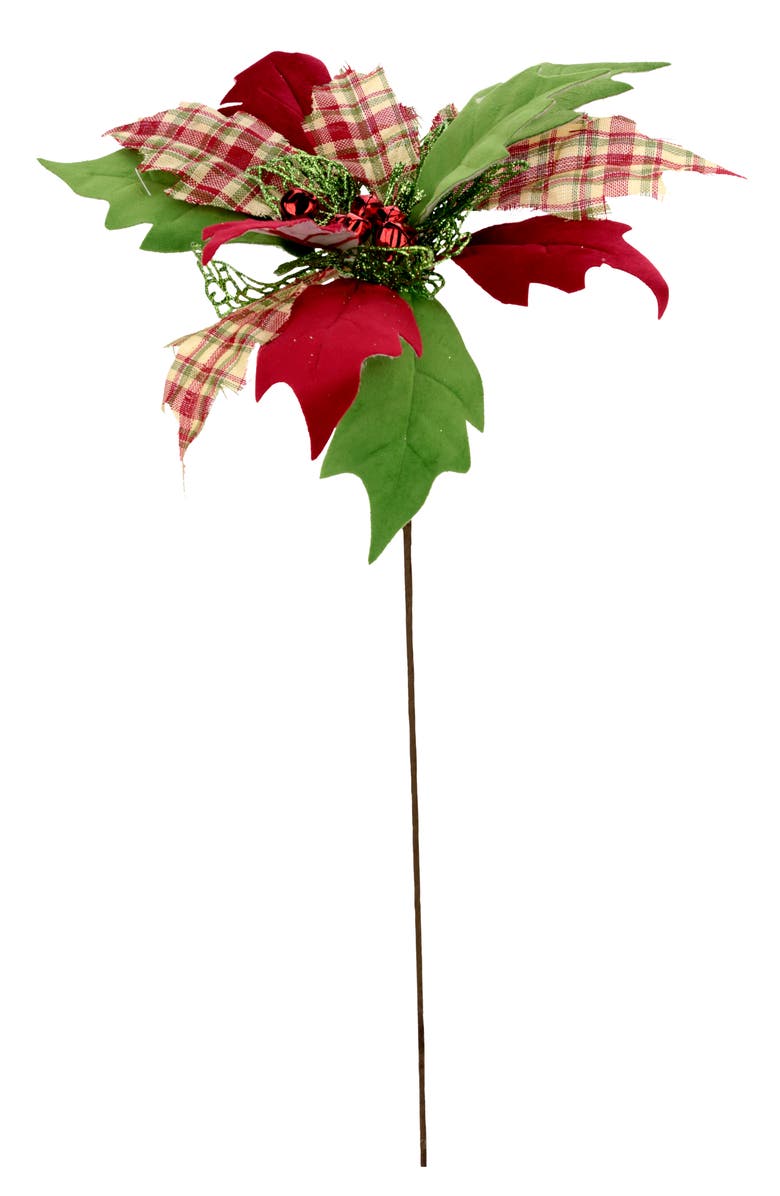 Mark Roberts Holly Berry Poinsettia Pick, Set of 12, Main, color, Red