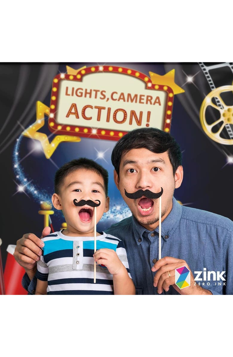 Zink Hollywood Photo Booth Bundle with Backdrop and Props, Alternate, color, Multicolor