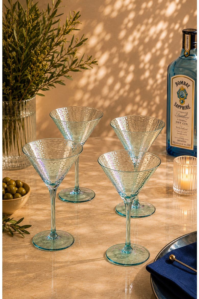 Set of 4 Aperitivo Martini Glasses, Alternate, color, BLUE