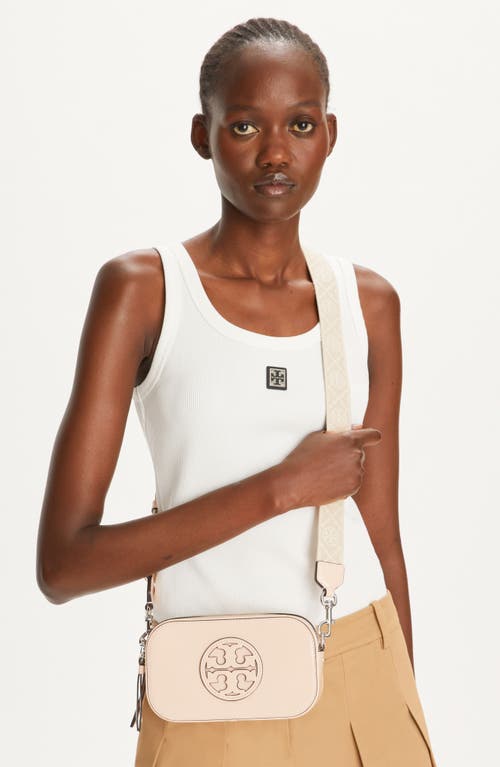 Tory Burch Miller Patent Border Mini Crossbody Bag Pale Pink In Pink