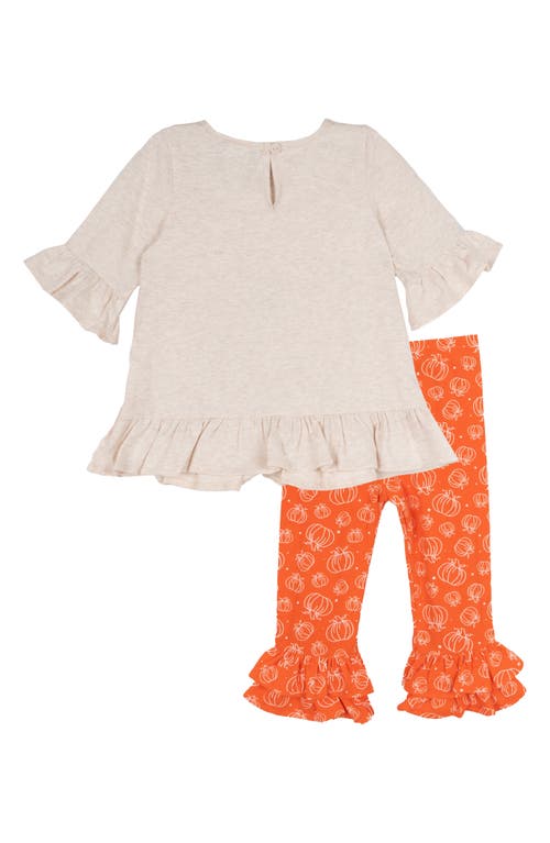 Rare Editions Turkey Ruffle Top & Leggings Set In Orange
