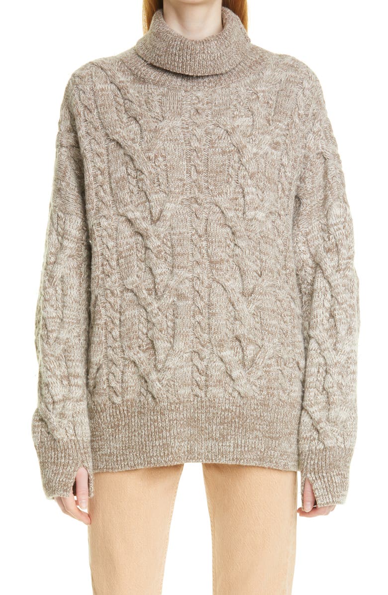 rag & bone Nora Cable Knit Turtleneck, Main, color, 