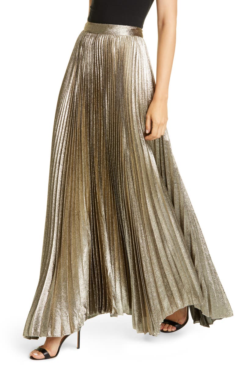 Alice + Olivia Katz Pleated Maxi Skirt, Alternate, color, 