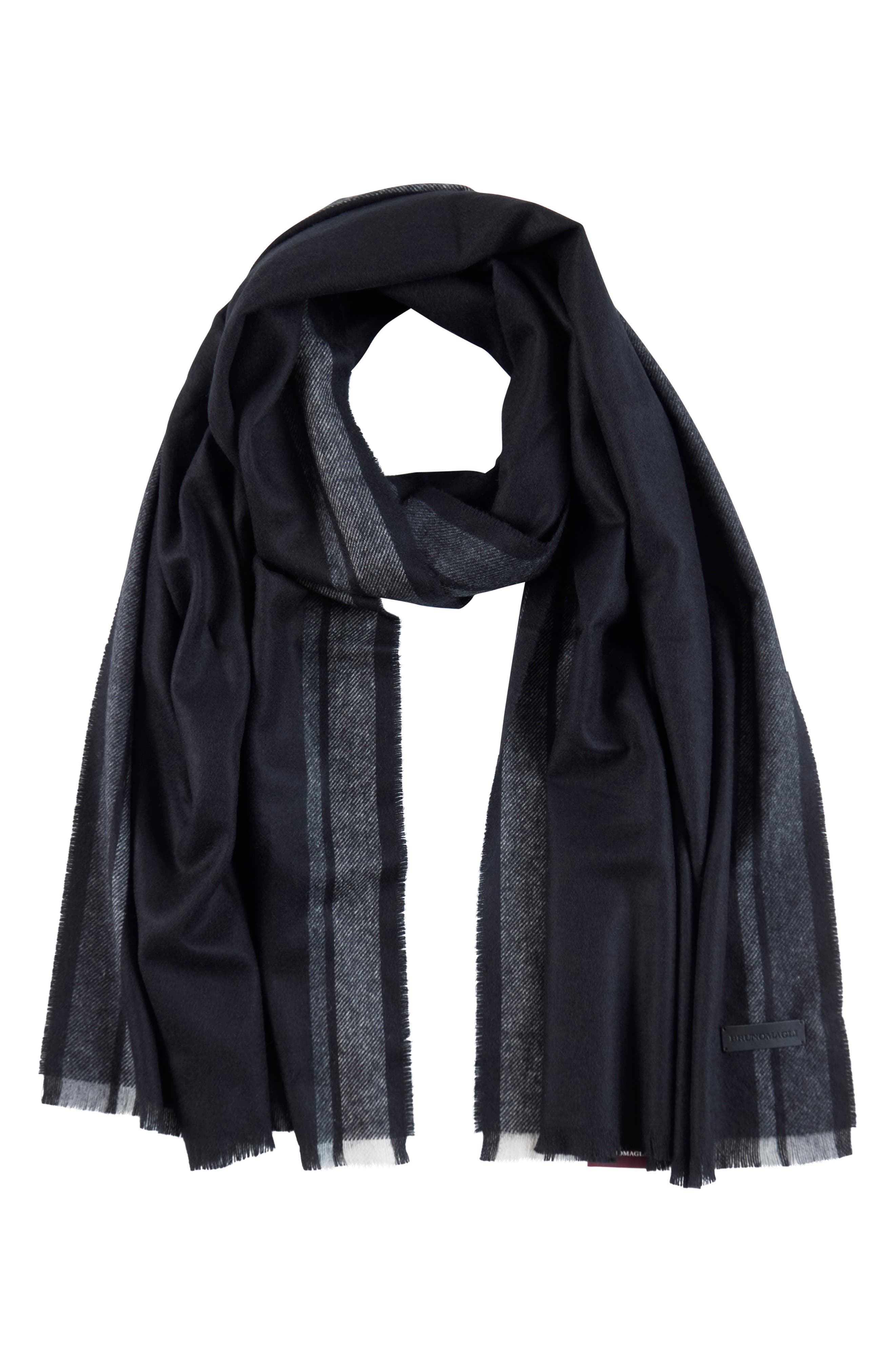 Bruno Magli Glen Plaid Double Face Silk &amp; Cashmere Blend Scarf